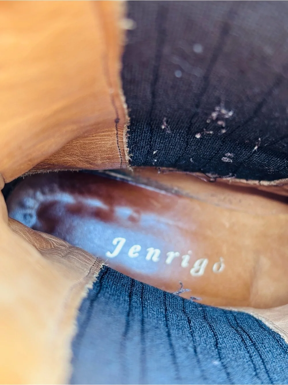 Jenrigò Suede Brogue Wingtip Chelsea Boots Italy Made Style 38.5 Dark Brown